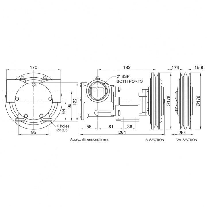 Jabsco Pump Med Remskiva 50270 2