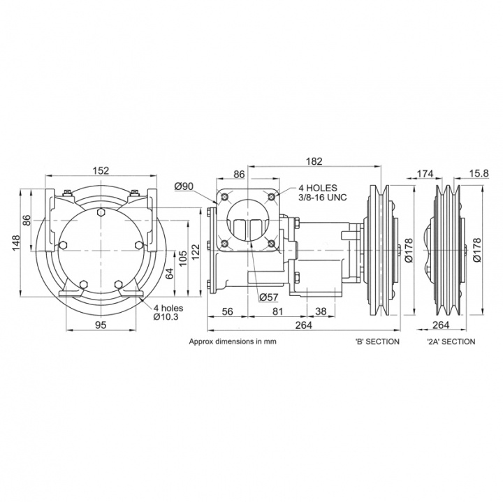 Jabsco Pump Med Remskiva 50270 2
