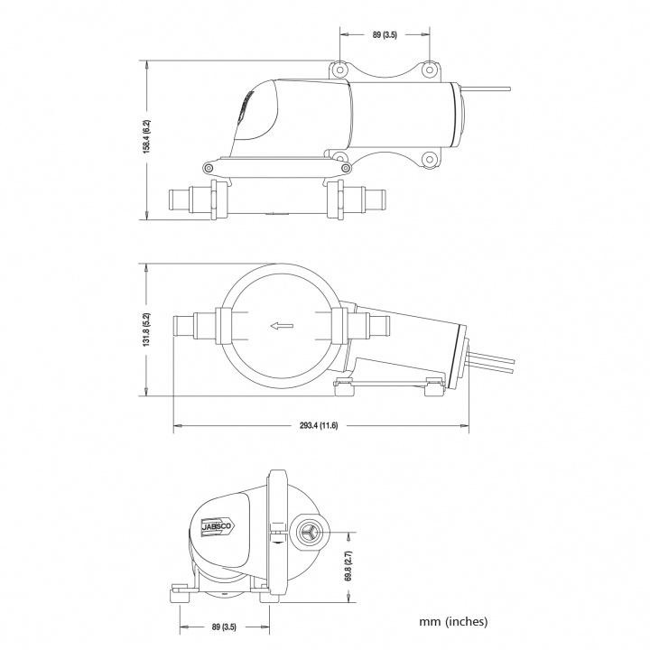 Jabsco Membranlänspump 16L/min 12V/24V