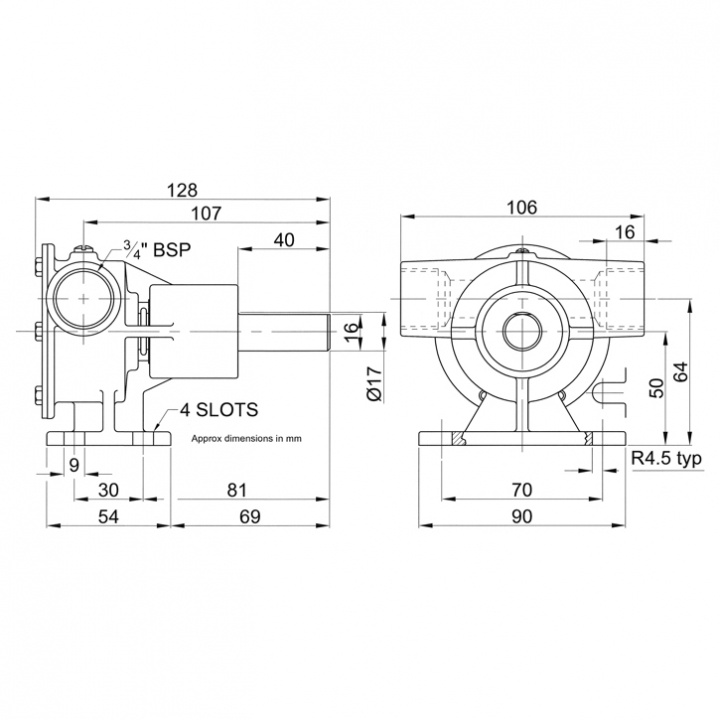 Pump brz ped 040 3/4