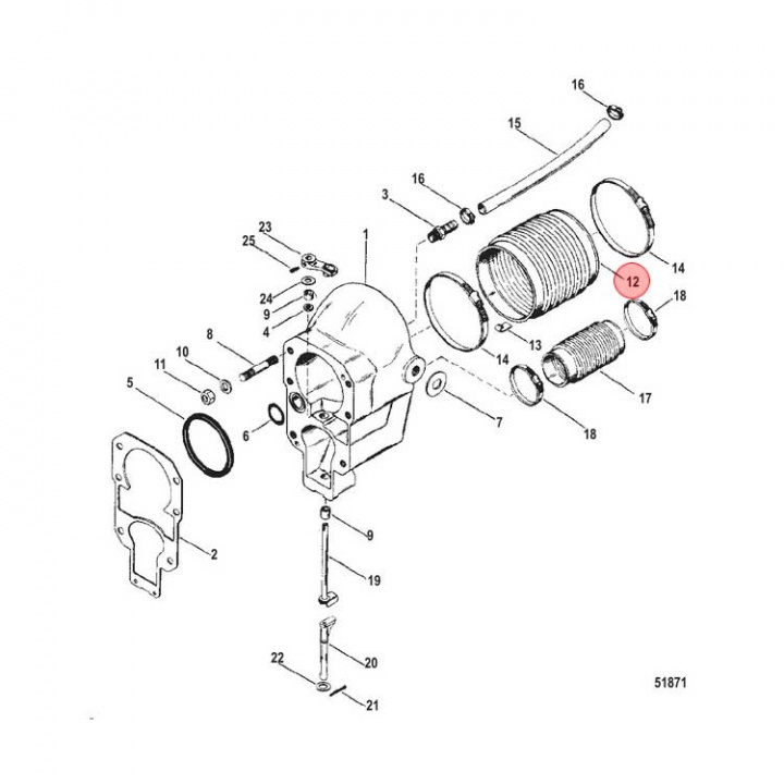Drivknutsbälg Mercruiser (60932A4)
