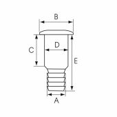 Bordsgenomföring Svart Plast Nippel 38 mm Rostfri Fläns Bordsgenomföring Svart Plast Nippel 38 mm Rostfri Fläns
