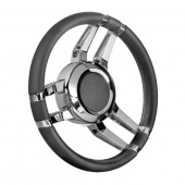 Båtratt Carlotta Läder/SS Med Nav Båtratt Carlotta Läder/SS Med Nav