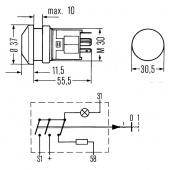 Tryckströmbrytare 12v Grön Kontrollampa Tryckströmbrytare 12v Grön Kontrollampa