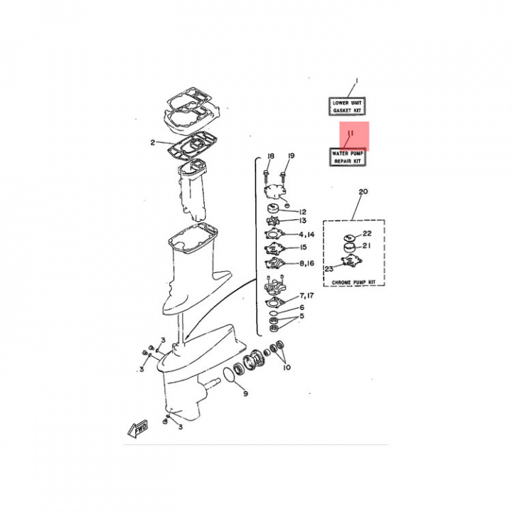 Impeller Repairkit 25-30 hk (6J8W0078A200)