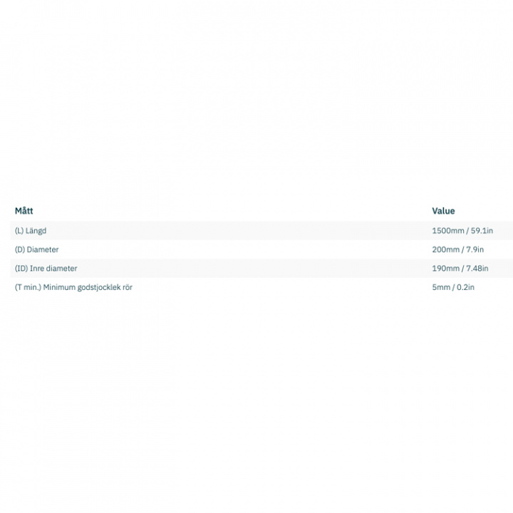 Trumma Aluminium Ø 190x5x1500mm (6082-T6)