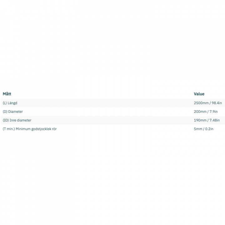 Tunnel Aluminium, Ø190x5x2500mm (6082-T6)