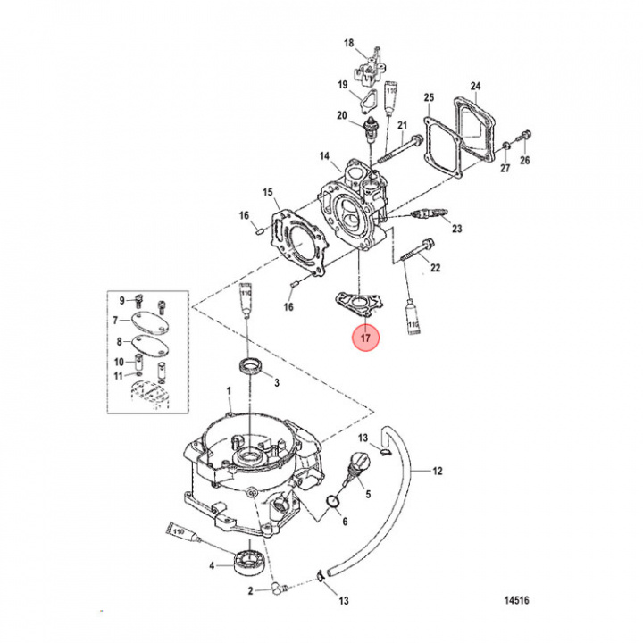 Packning Mercury/Mariner 4-6 hk (803508012)