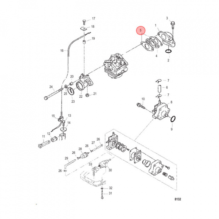 Insugspackning Mercury/Mariner 2-6 hk (803508013)