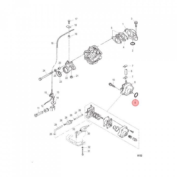 O-Ring Mercury/Mariner 4-9.9 hk (803513)