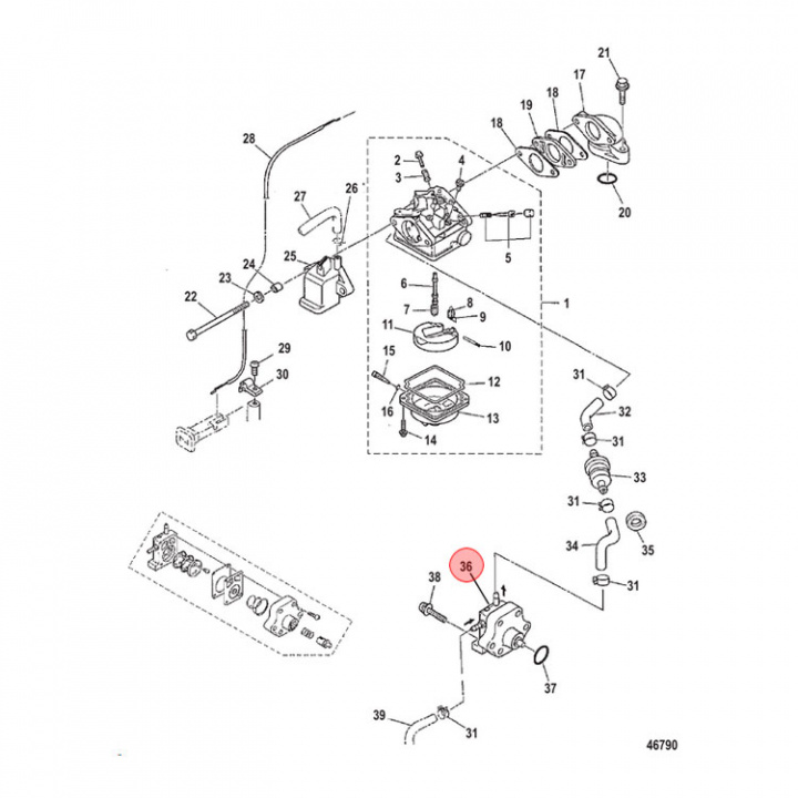 Bränslepump Mercury/Mariner 4-6 hk 4-takt (803529T06)