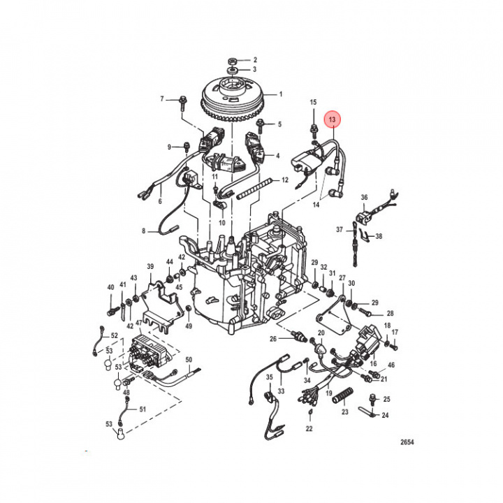 Tändspole Mercury/Mariner 8-99 hk 4-takt (803559A02)
