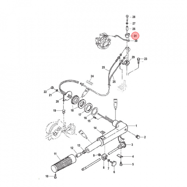 Gashjul Mercury/Mariner 2-6 hk 4-takt (803572)