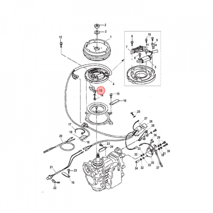 Gaskam Mercury/Mariner 9.8-18 hk (803829001)