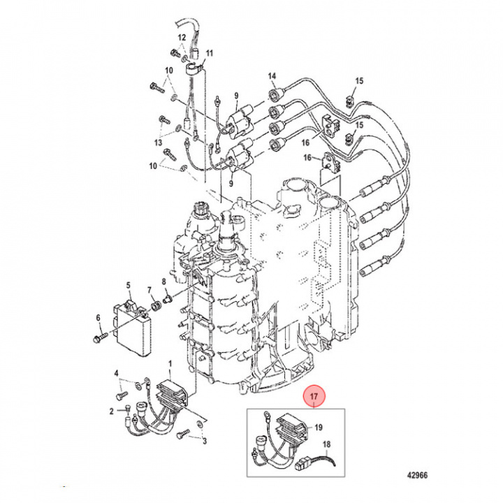 Laddningsregulator Mercury 75-90 hk (804278A12)