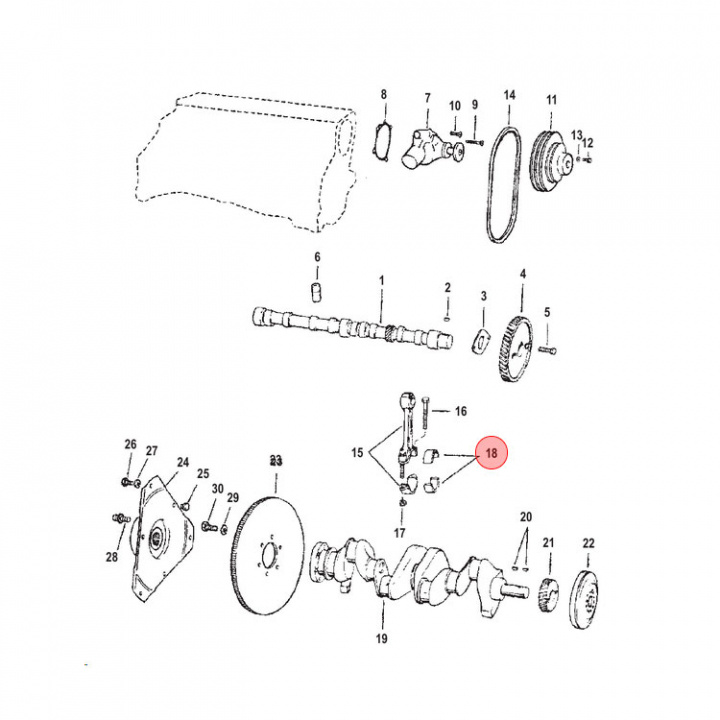Lagerset Mercruiser 3L L4 (804982)