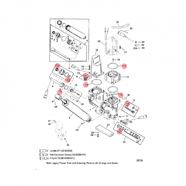 O-Ringsats Mercury V-135/200 (811612A3)