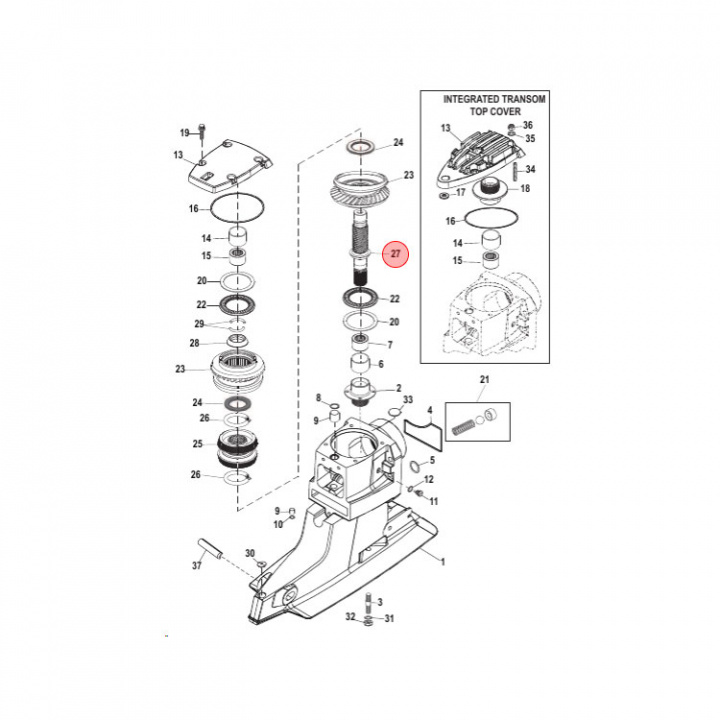 Drivaxel Mercruiser Bravo XR/XZ (812773T02)