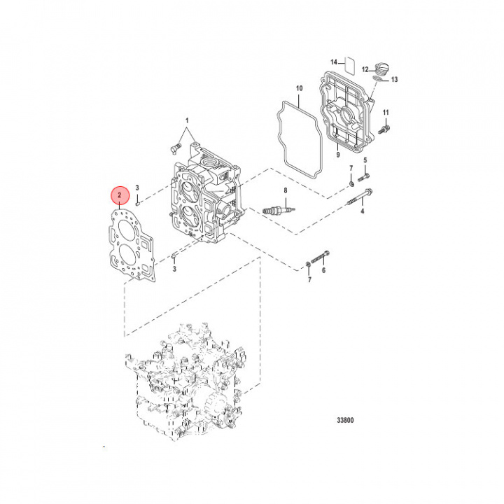 Topplockspackning Mercury 15-20 hk 4-takt (812939T25)