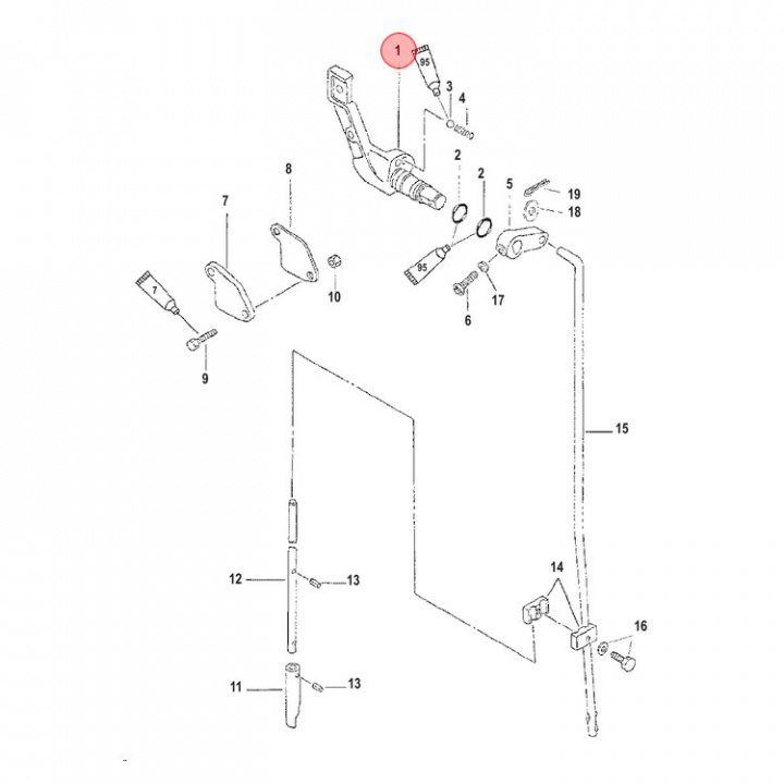 Växelspak Mercury 2-3.3 hk (8130272)