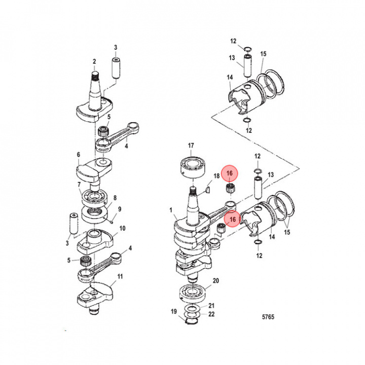 Vevstakslager Mercury 25-40 hk (8130483)