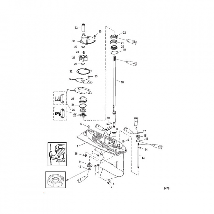 Packningssats Växelhus Mercury 30-60 hk (814669A2)