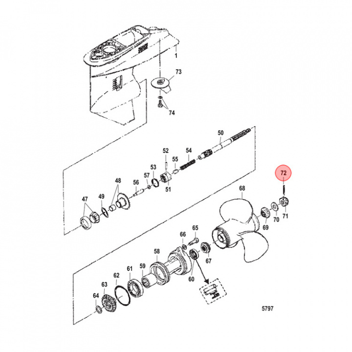 Saxpinne Mercury 40-50 hk (8150265)