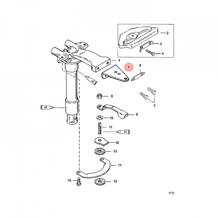 Styrfäste Mercury 11-60 hk (816667A2)