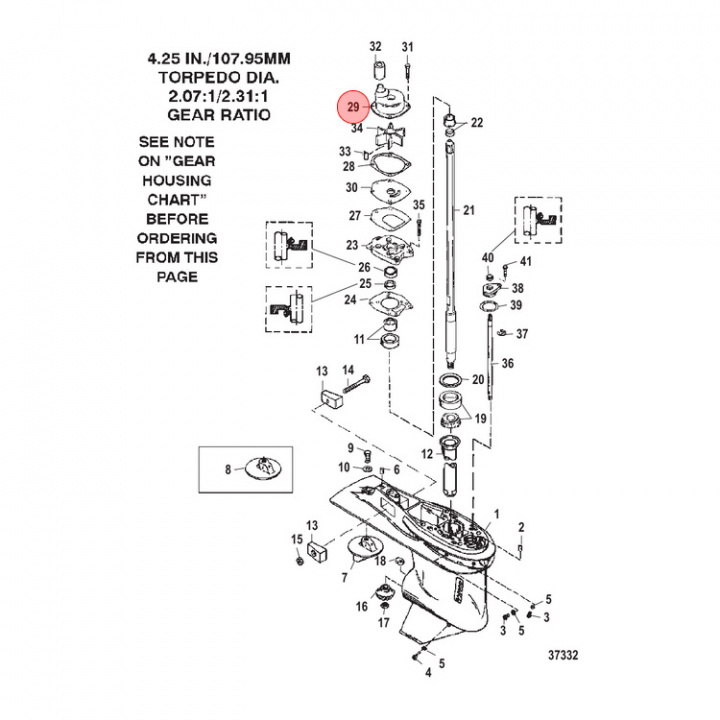 Impellerhus Mercury 30-400 hk (817275A2)