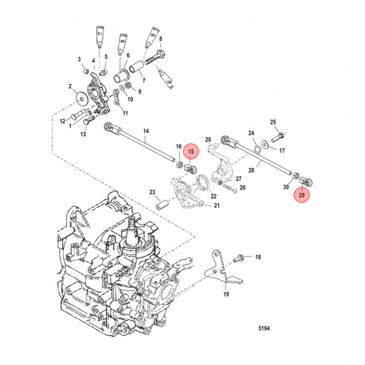 Koppling Mercury/Mariner 2-60 hk (817428)