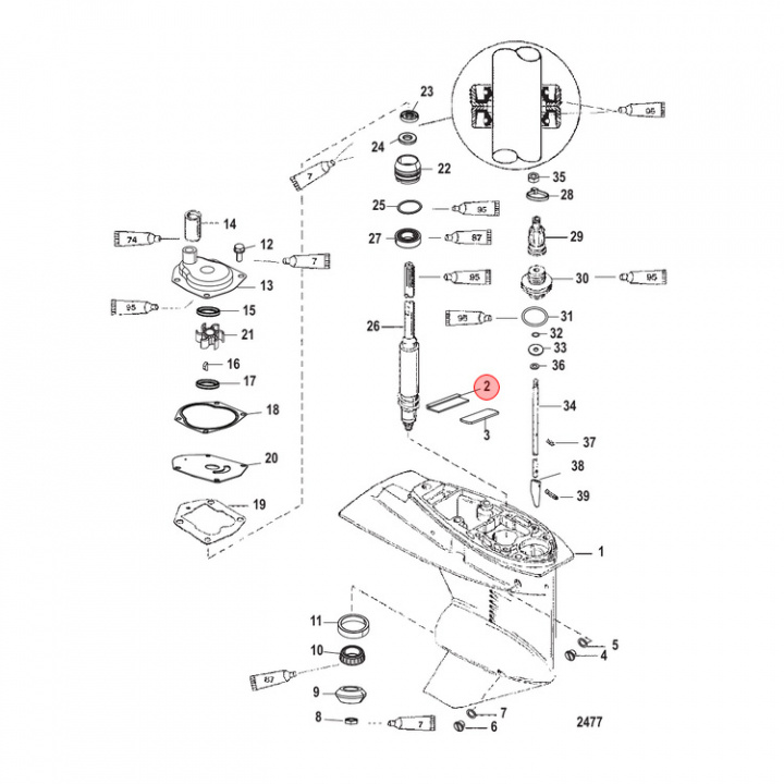 Tätningssats Mercury 25-60 hk (818226A1)