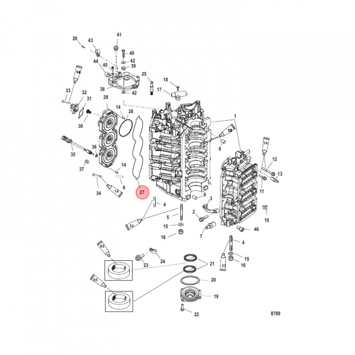 Tätning Mercury 135-400 hk (818574)