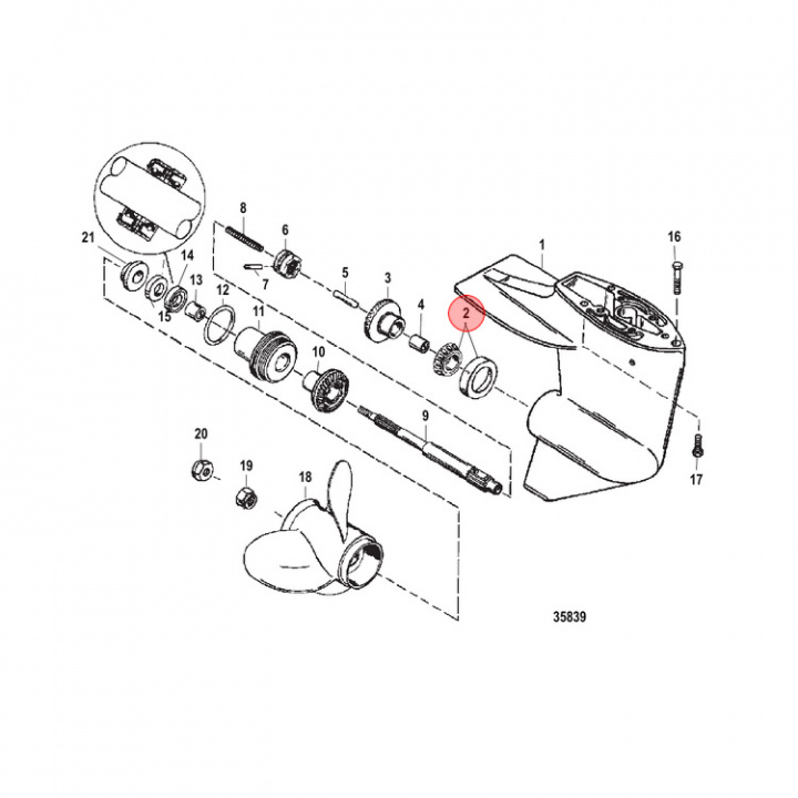 Lager Mercury 2-25 hk (821321A1)