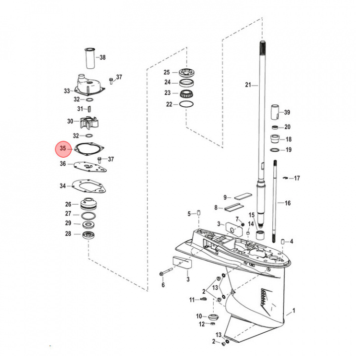 Packning Impellerhus Mercury 25-60hk
