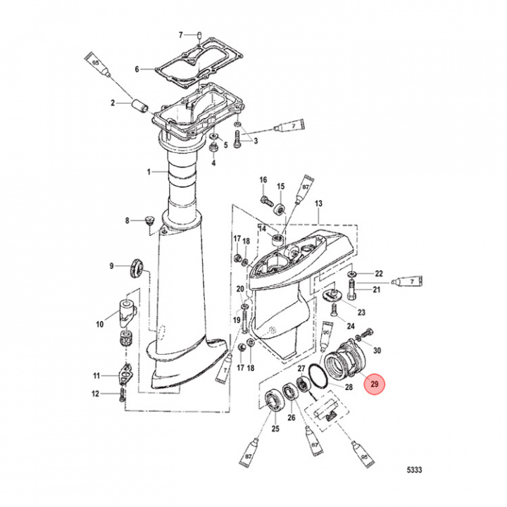 Lagerhållare Mercury/Mariner 2-10 hk (825118T)