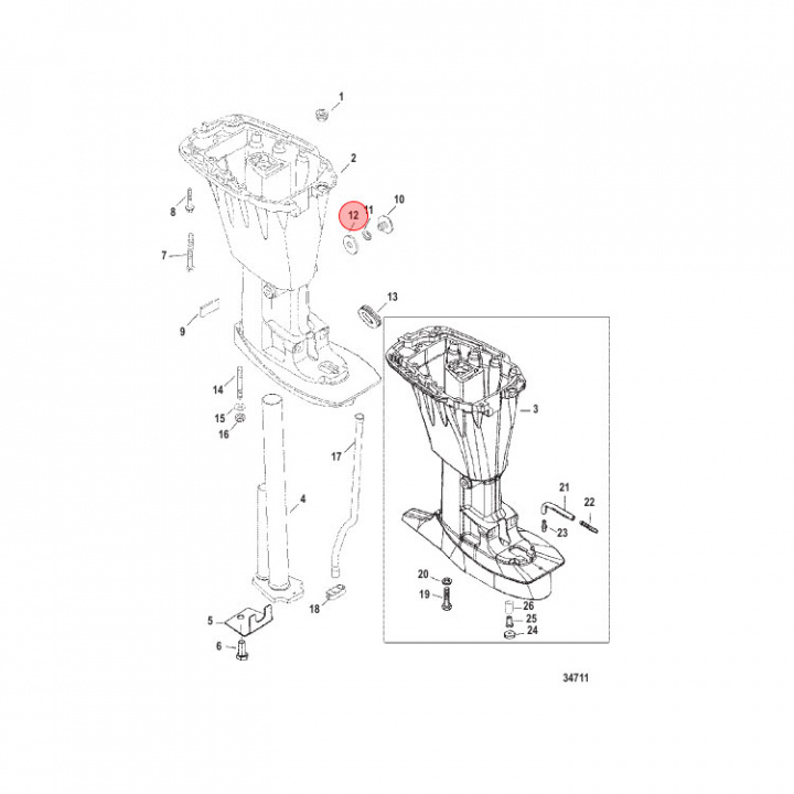 Tätning Mercury/Mariner 2-60 hk (826276)