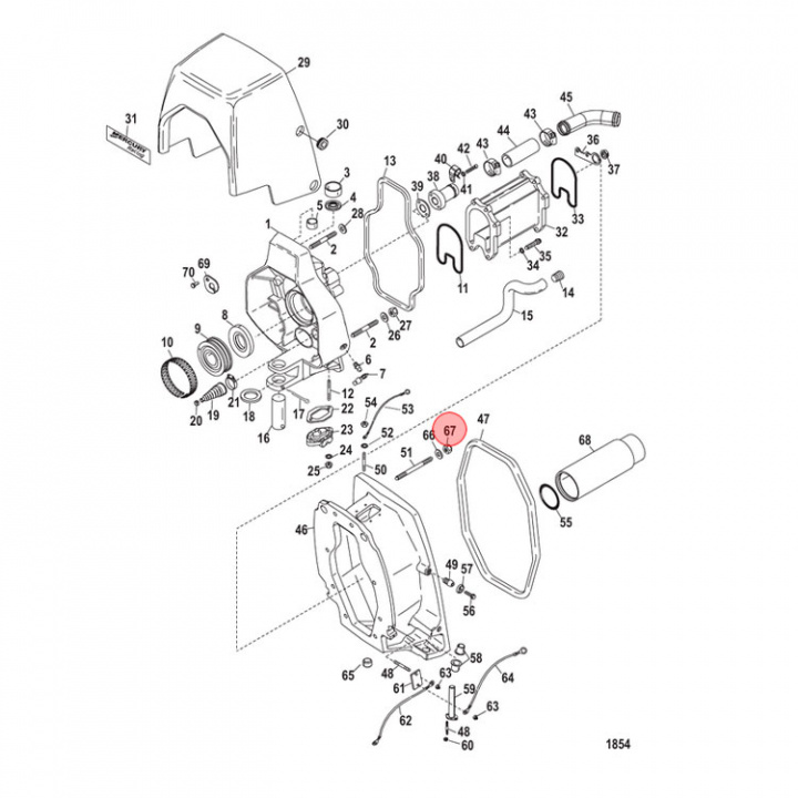 Mutter Mercruiser V6/V8 (82670815) 5-pack
