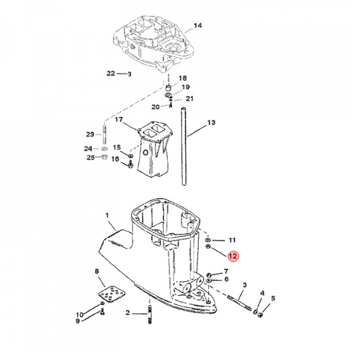 Mutter Mercury/Mercruiser 5-pack (82671013)