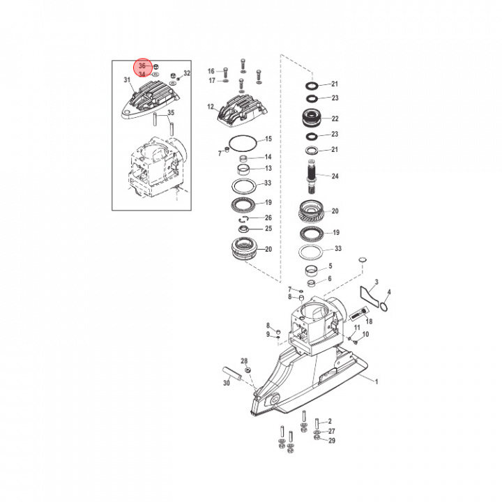 Mutter Mercury/Mercruiser 5-pack (82671013)