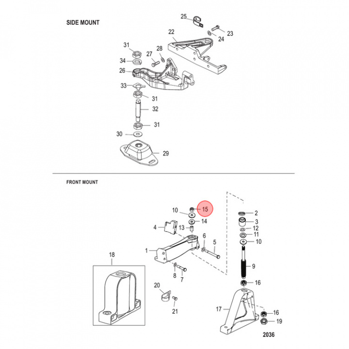 Mutter Mercury/Mercruiser 5-pack (82671317)