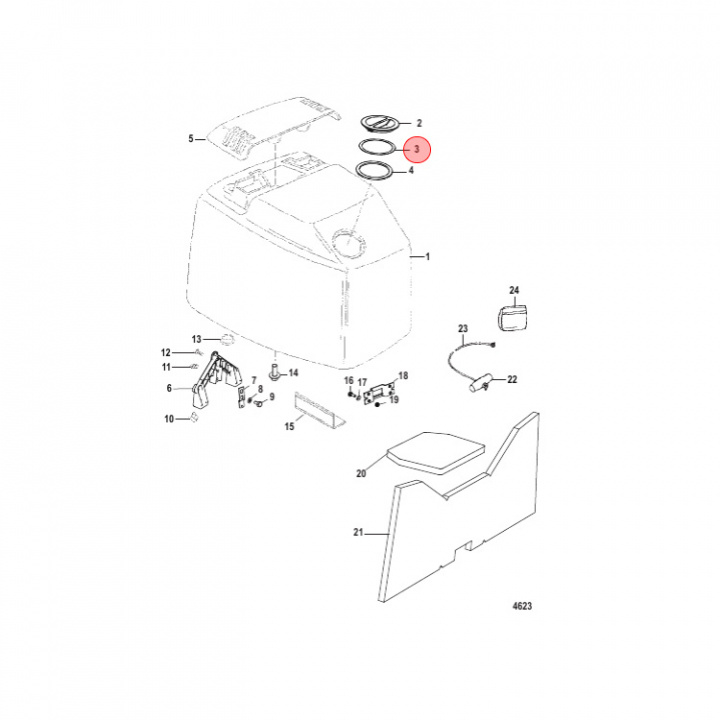 Tätning Mercury 75-125 hk (828352)