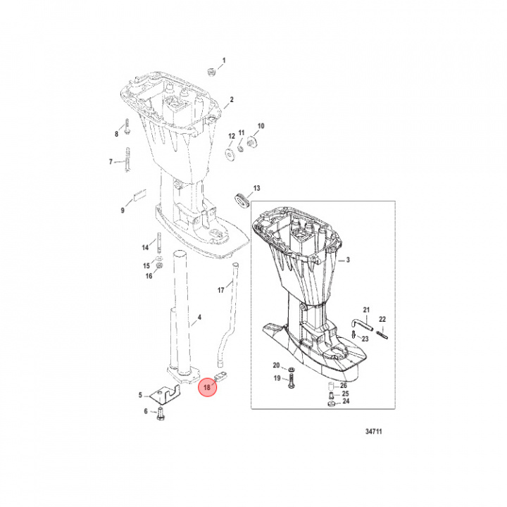 Styrning Mercury/Mariner 11-60 hk (828529)