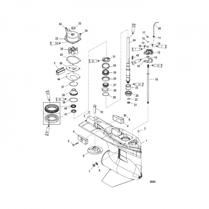 Packningsats Växelhus Mercury 135-400 hk (830749A01)