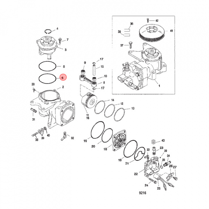 O-Ring Mercury/Mariner 75-400 hk (832804)