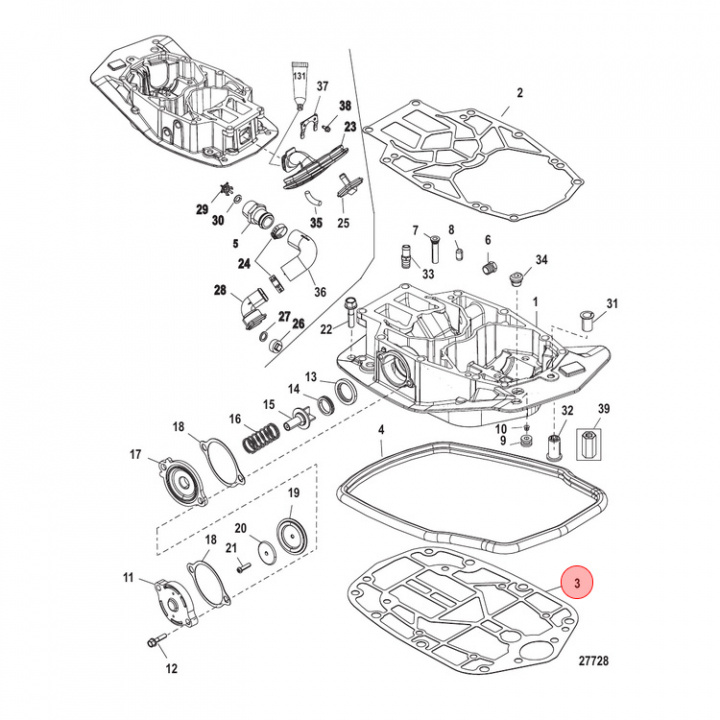 Packning Mercury/Mariner 135-400 hk (832934006)