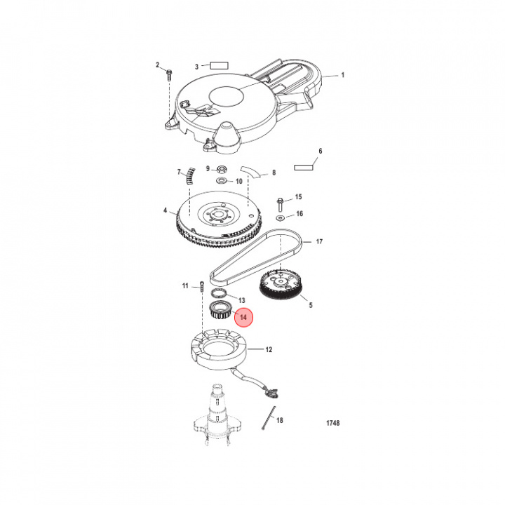 Remhjul Kamrem Mercury 11-60 hk (833102T)