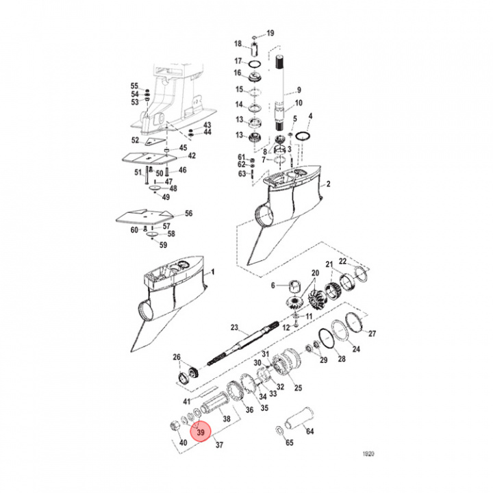 Propellermuttersats Mercruiser Bravo (840383A2)