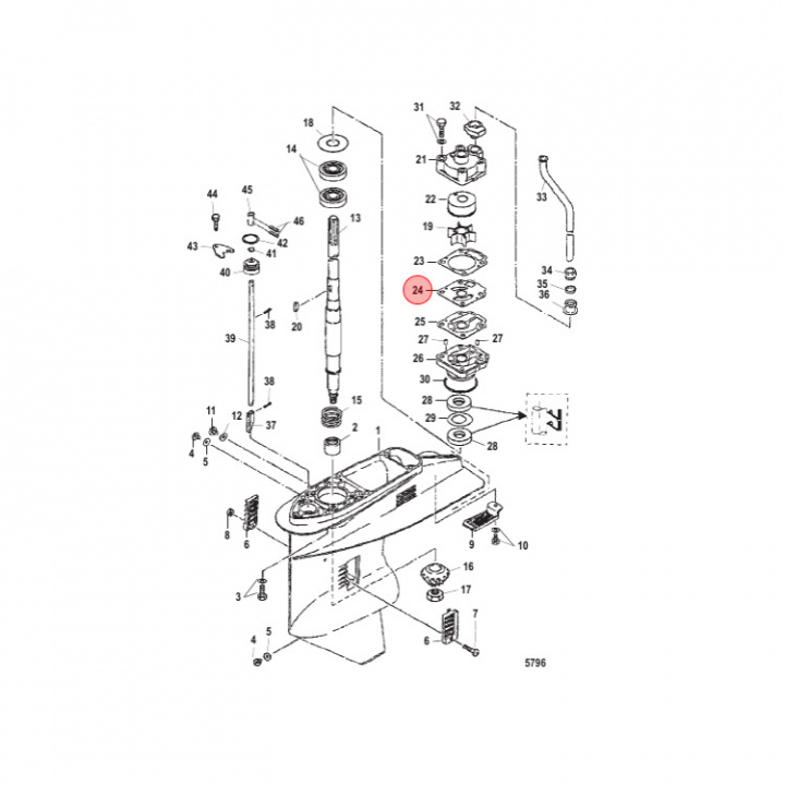 Stålplatta Impellerhus Mercury (851857)