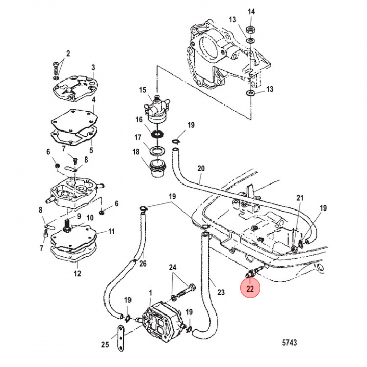 Bränslekoppling Hane Motor Mercury 6-50 hk (853736)