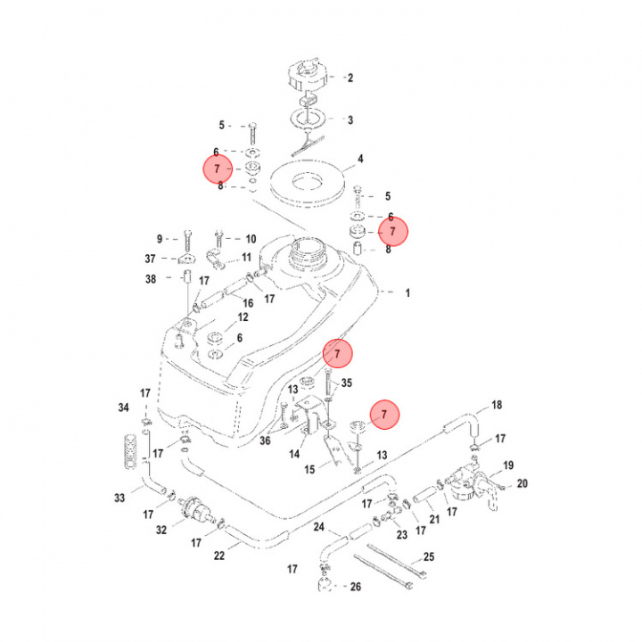 Gummibussning Mercury 5-50 hk (8537437)